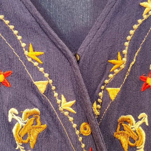 Suzanne Betro wrap blouse with embroidery 3X - Picture 4 of 7